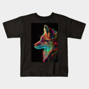 Colorful Fox: Adorable and Cute Wildlife Animals in Vibrant Colors Kids T-Shirt